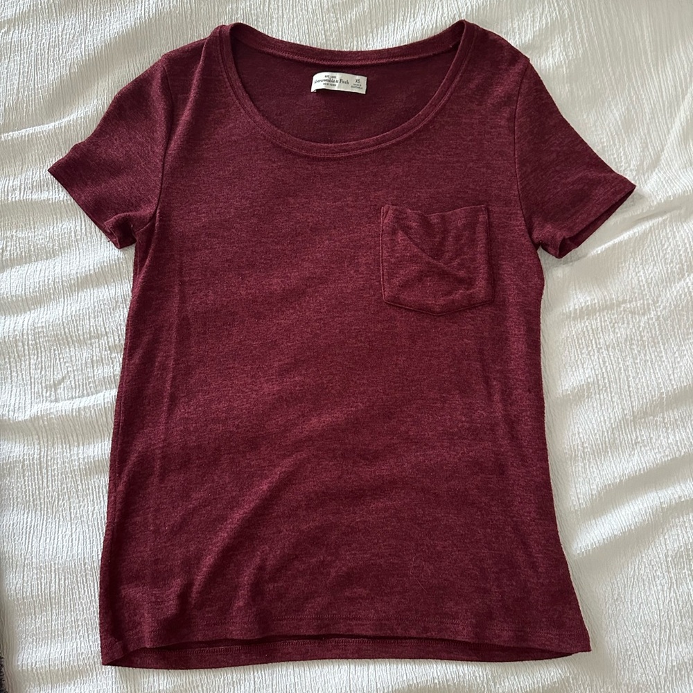 Maroon/Burgundy Abercrombie & Fitch Top